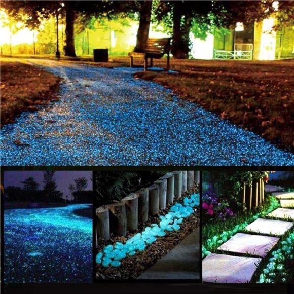 Glow Stones – 150pcs Blue Glowing Pebbles for Walkways - Picture 1 of 8